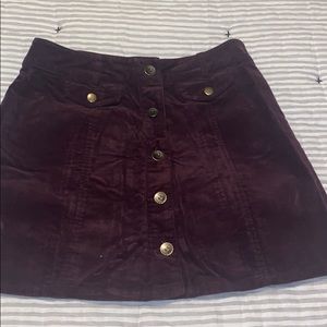 Maroon Corduroy Skirt